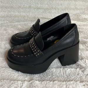 NWOT black chunky loafer platforms